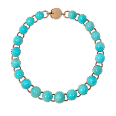A Victorian gold and persian turquoise bracelet, in 9k.