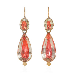 French Antique foiled crystal earrings