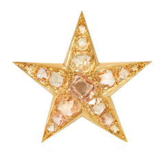 Set of antique topaz star pins