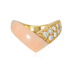 Van Cleef & Arpels coral and diamond ring