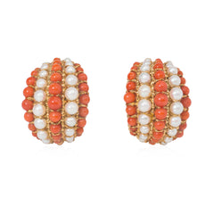 Van Cleef & Arpels coral and pearl "Twist" earrings