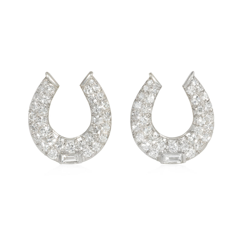 Art Deco diamond horseshoe earrings