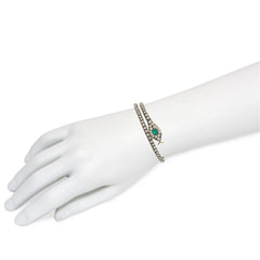 Antique emerald and diamond snake bracelet
