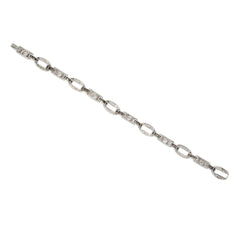 Art Deco oval and box link diamond bracelet