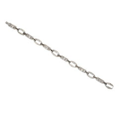 Art Deco oval and box link diamond bracelet