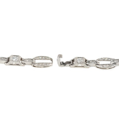 Art Deco oval and box link diamond bracelet