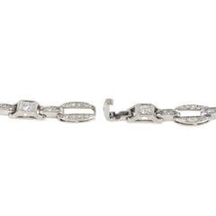 Art Deco oval and box link diamond bracelet