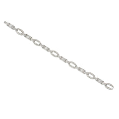 Art Deco oval and box link diamond bracelet