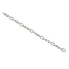Art Deco oval and box link diamond bracelet