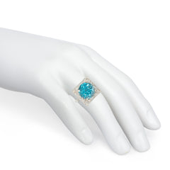 Art Deco blue zircon ring