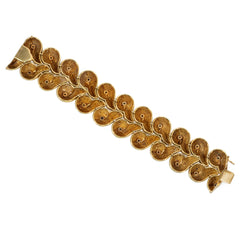 Mid-Century Ventrella, Roma gold and turquoise overlapping scroll bracelet