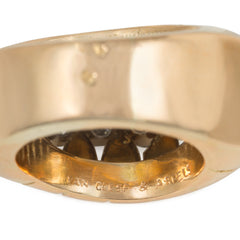 Retro Van Cleef & Arpels rose gold and diamond bombé ring