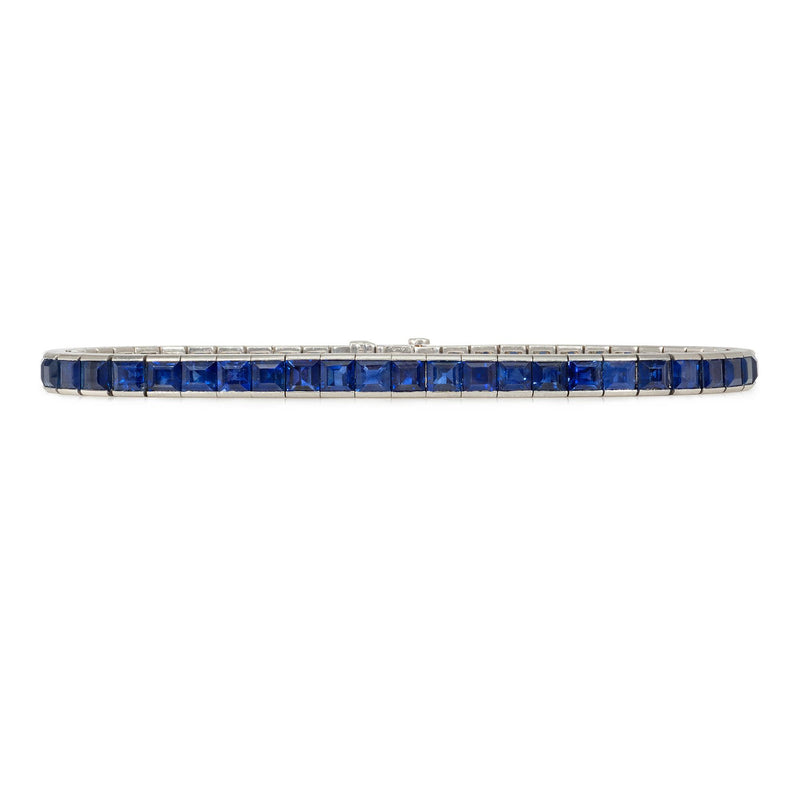 Art Deco Tiffany & Co. sapphire and platinum line bracelet