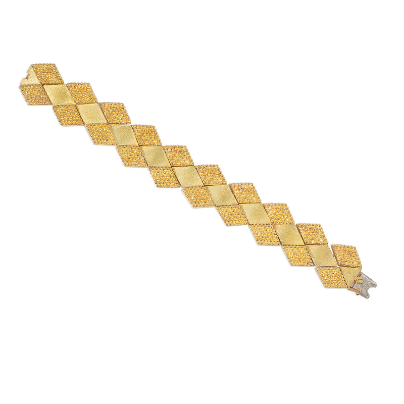 Mid-Century Georges Lenfant for Cartier gold lozenge link bracelet