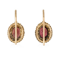 Antique diamond and garnet cluster earrings