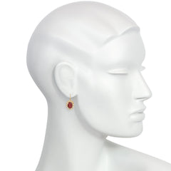 Antique diamond and garnet cluster earrings
