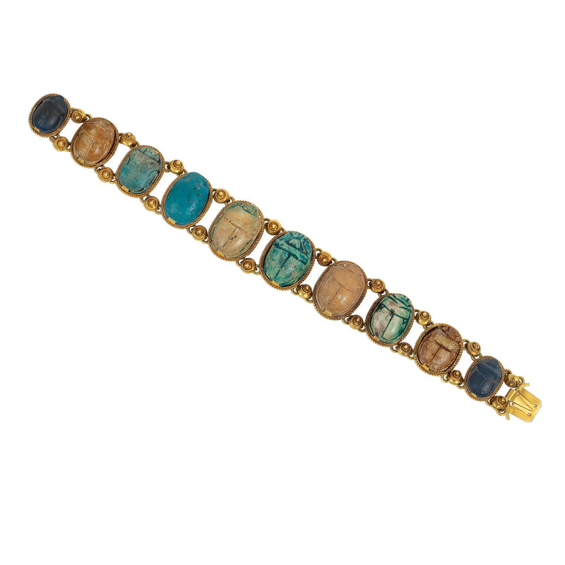 Victorian Egyptomania scarab bracelet