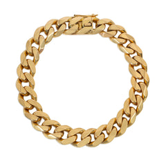 French Mid-Century gold, bevelled edge, curblink bracelet