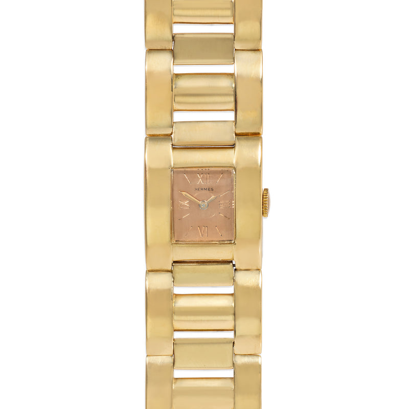 Hermès Mid-Century gold tank watch