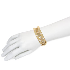 French Retro two-color gold escalator tank bracelet