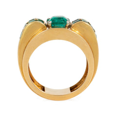 Boucheron, Paris Retro emerald and gold cocktail ring