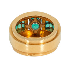 Boucheron, Paris Retro emerald and gold cocktail ring