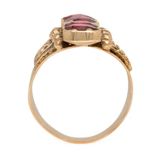 French antique gold and garnet harem ring