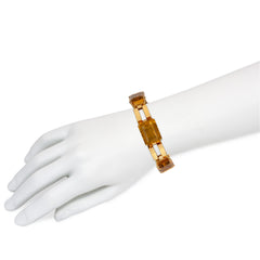 Retro gold and citrine tank bracelet