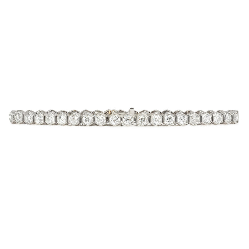 Black Starr & Frost hexagonal diamond line bracelet