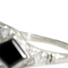 Marcus and Co. Art Deco onyx and diamond ring