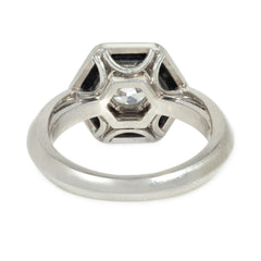 Art Deco onyx and diamond hexagonal ring