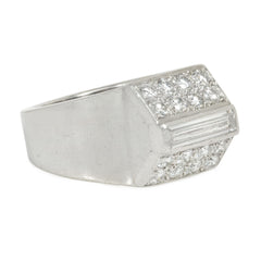 Art Deco diamond-set platinum wedge ring