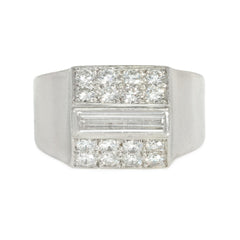 Art Deco diamond-set platinum wedge ring