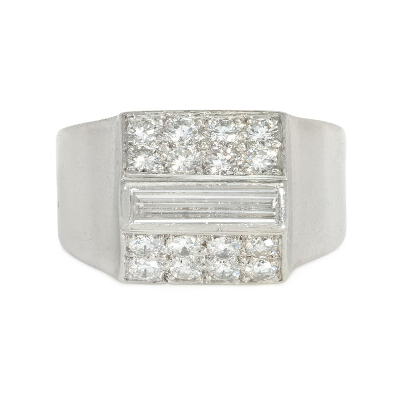 Art Deco diamond-set platinum wedge ring
