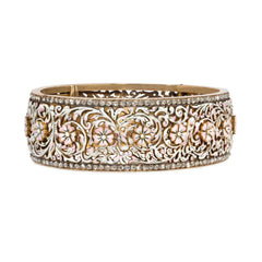 Important French Antique enamel flower bracelet