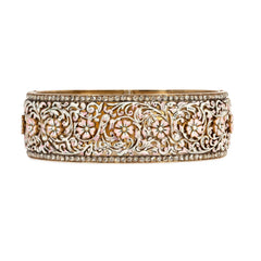 Important French Antique enamel flower bracelet