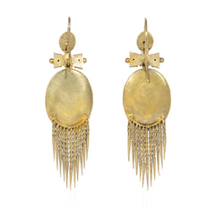 Antique garnet and white enamel fringe earrings