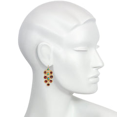 Antique turquoise and garnet spray earrings