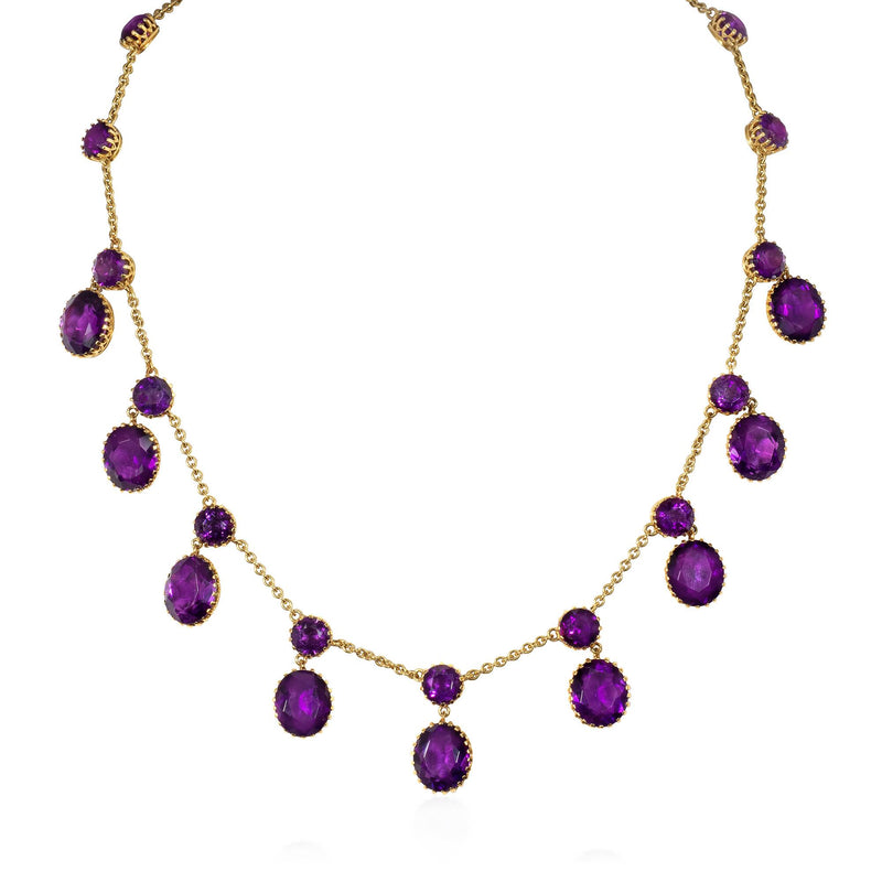 Antique amethyst fringe necklace