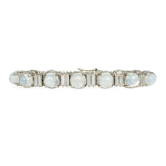 French Retro moonstone and diamond bracelet