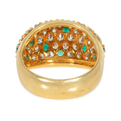 French polka-dot emerald and diamond ring
