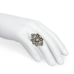 Antique rose-diamond plaque ring
