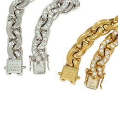 Sterlé, Paris yellow and white gold diamond-set bracelets