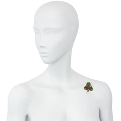 Austrian Retro hardstone posy brooch