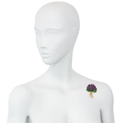 Retro Austrian violet posy brooch