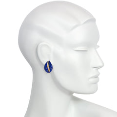 French lapis and diamond flame earrings