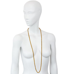 Antique gold star motif long guard chain