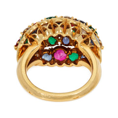 Mid-Century Van Cleef & Arpels bombé multi-gem cocktail ring