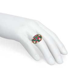Mid-Century Van Cleef & Arpels bombé multi-gem cocktail ring