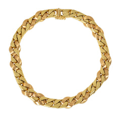 Italian convertible gold curb link necklace and bracelet